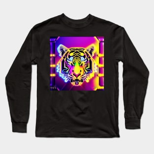 Trippy Psychedelic Neon Tigers 15 Long Sleeve T-Shirt